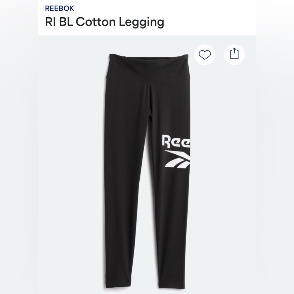 Reebok Women’s Black Cotton Leggings